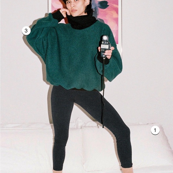 Los Angeles Apparel Wool Turtleneck Sweater with Heavy Cotton Rib, Otter, OS - Picture 6 of 6